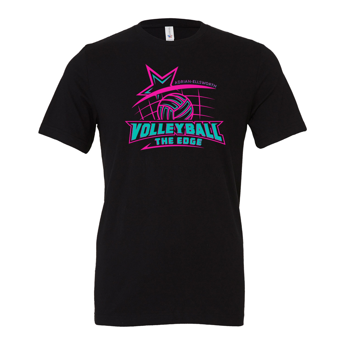 A-E Edge Volleyball ADULT BLACK T-Shirt