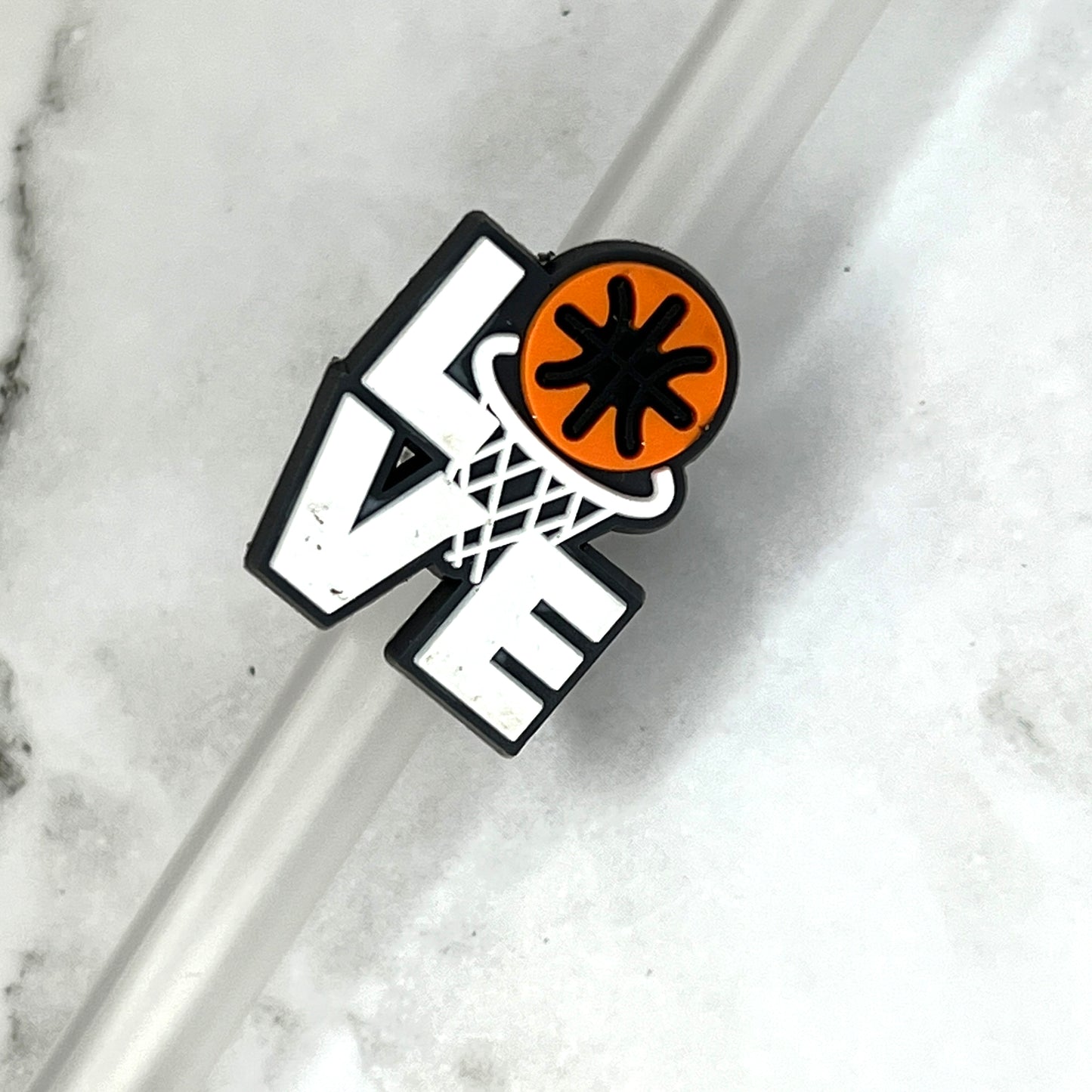 Love Basketball Straw Charm