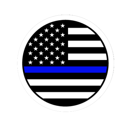 Blue Line Flag Circle Sticker
