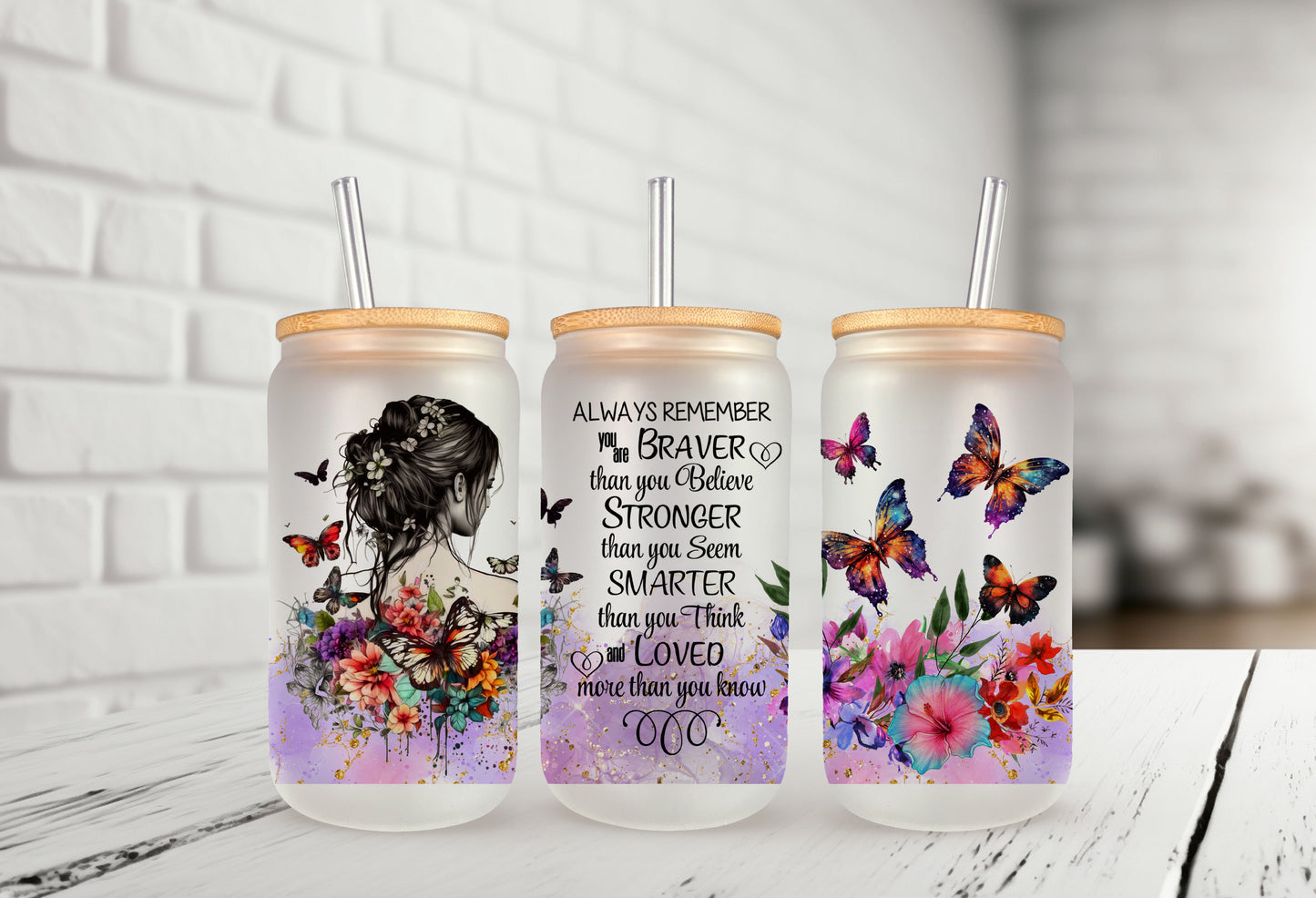Braver Than You Believe 16oz Frosted Glass Can