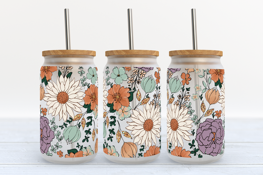 Flower Mix 16oz Frosted Glass Can