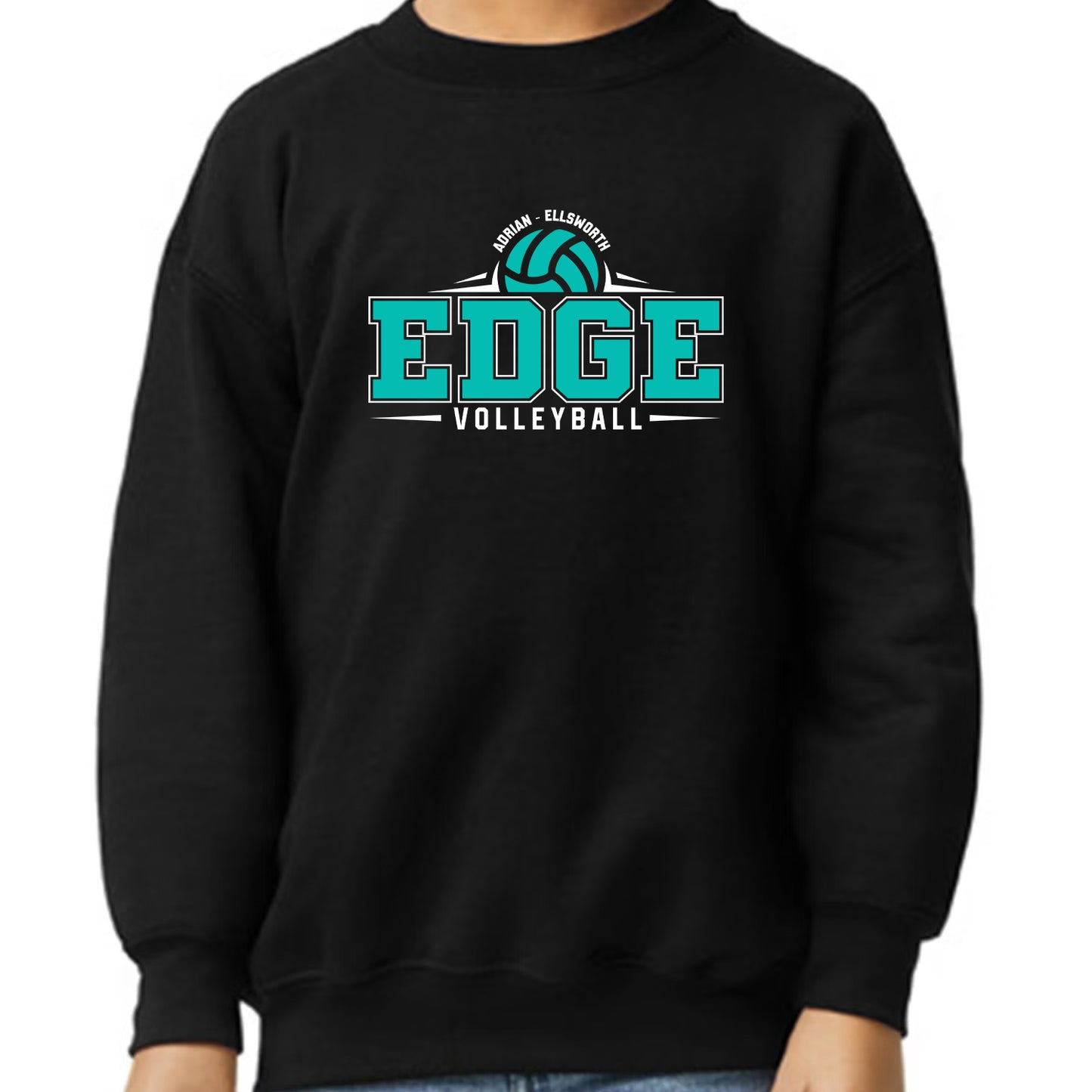 Edge Volleyball YOUTH BLACK Crewneck Sweatshirt