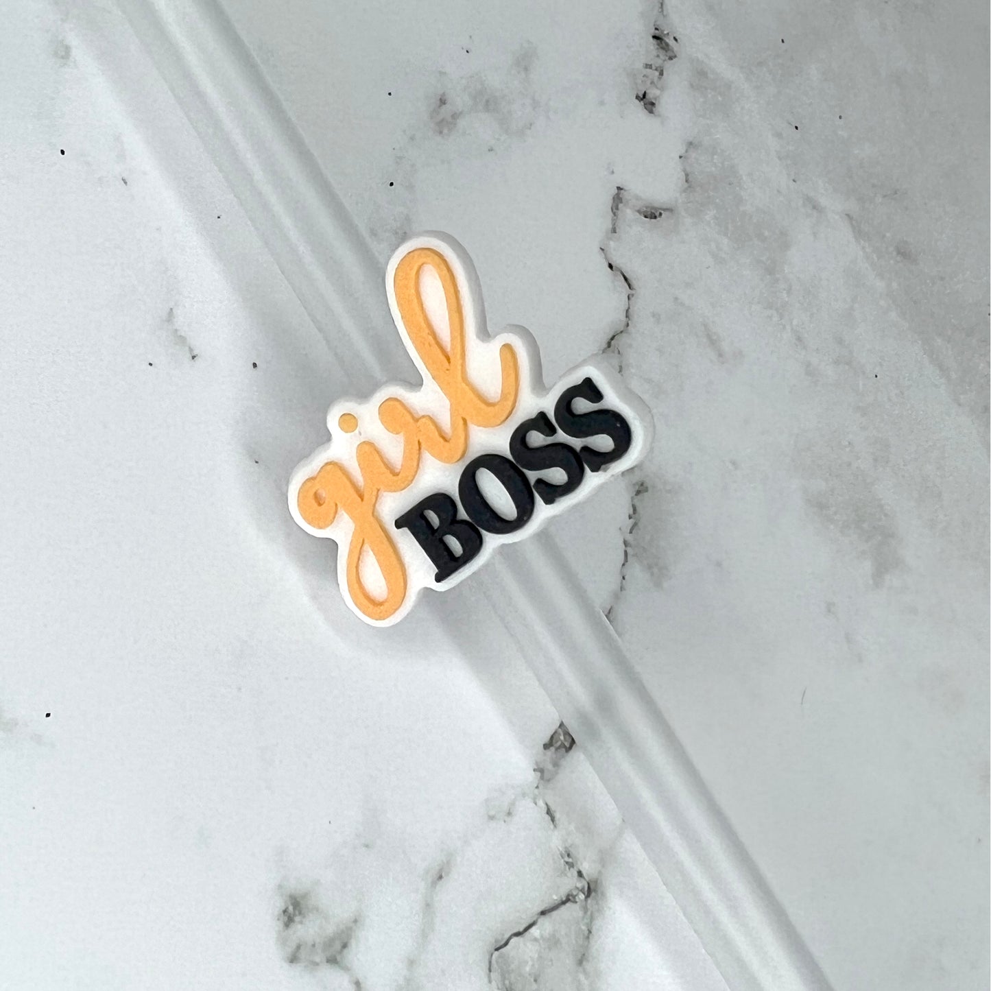 Girl Boss Straw Charm
