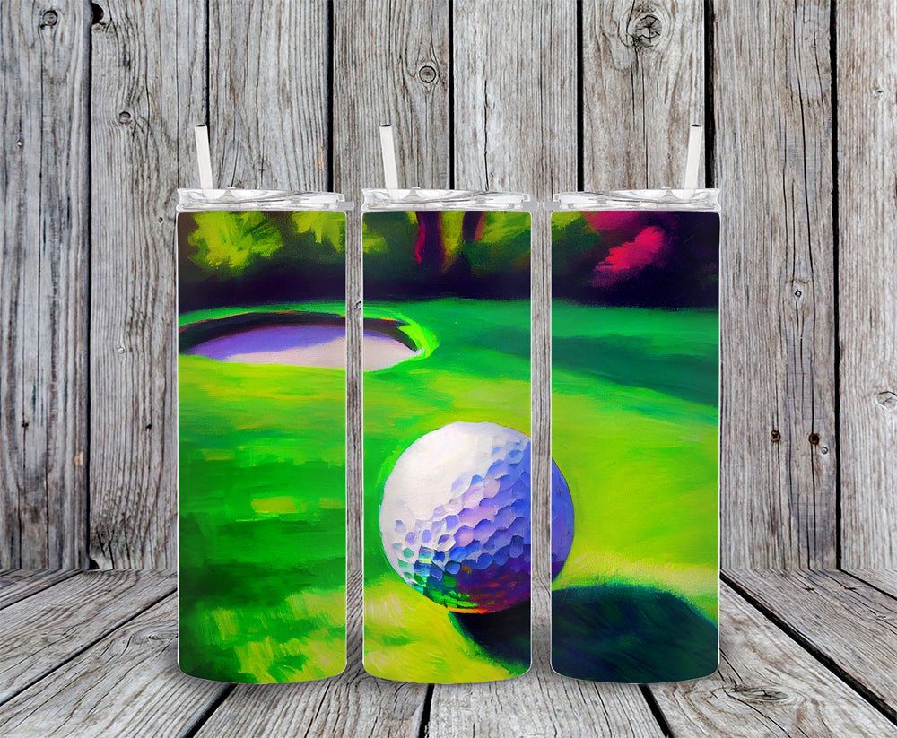 Golf Painted 20oz Skinny Tumbler