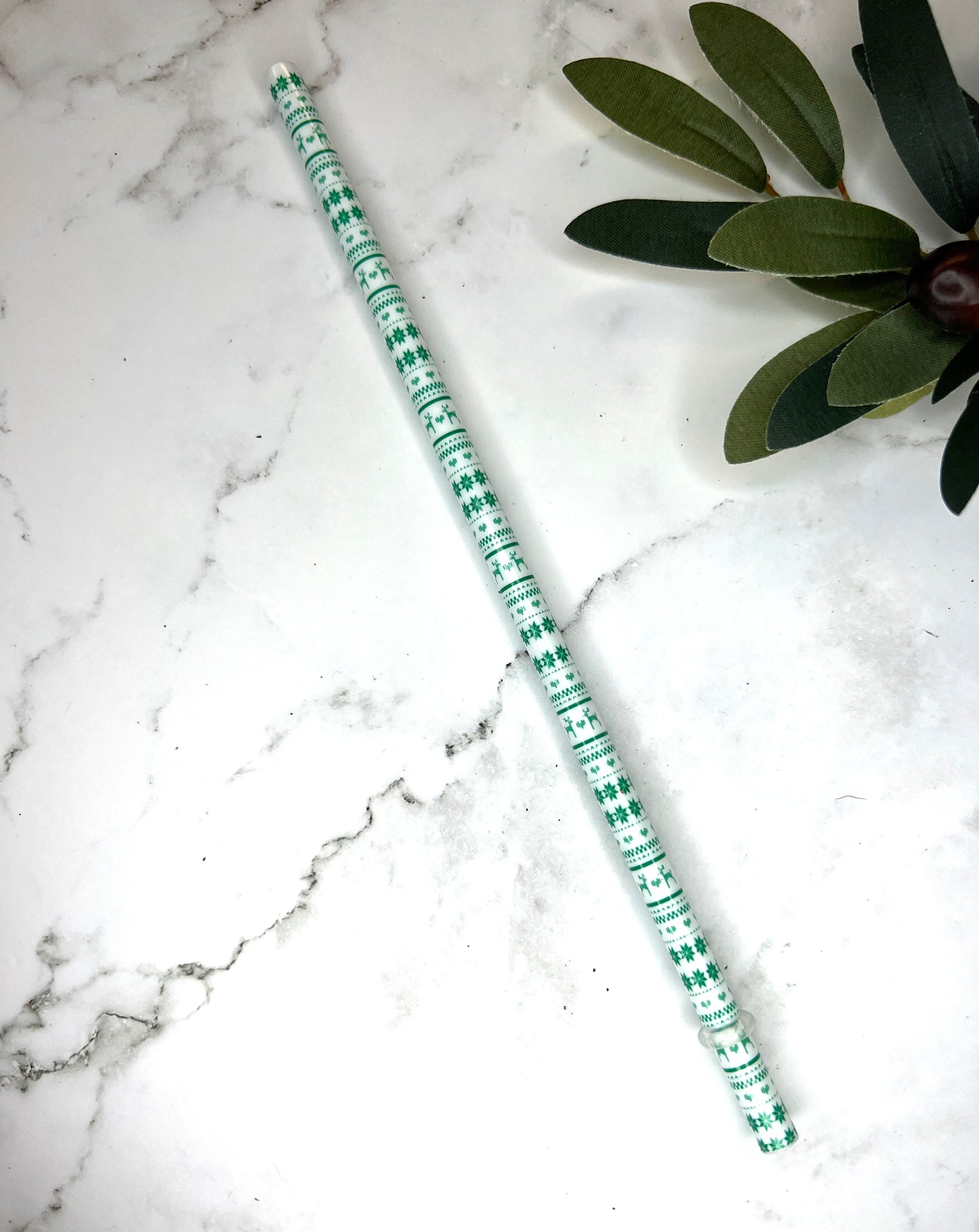 Christmas Sweater Print Straw