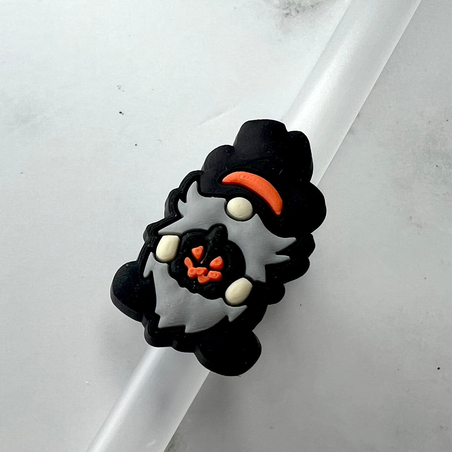 Halloween Gnome Pumpkin Straw Charm