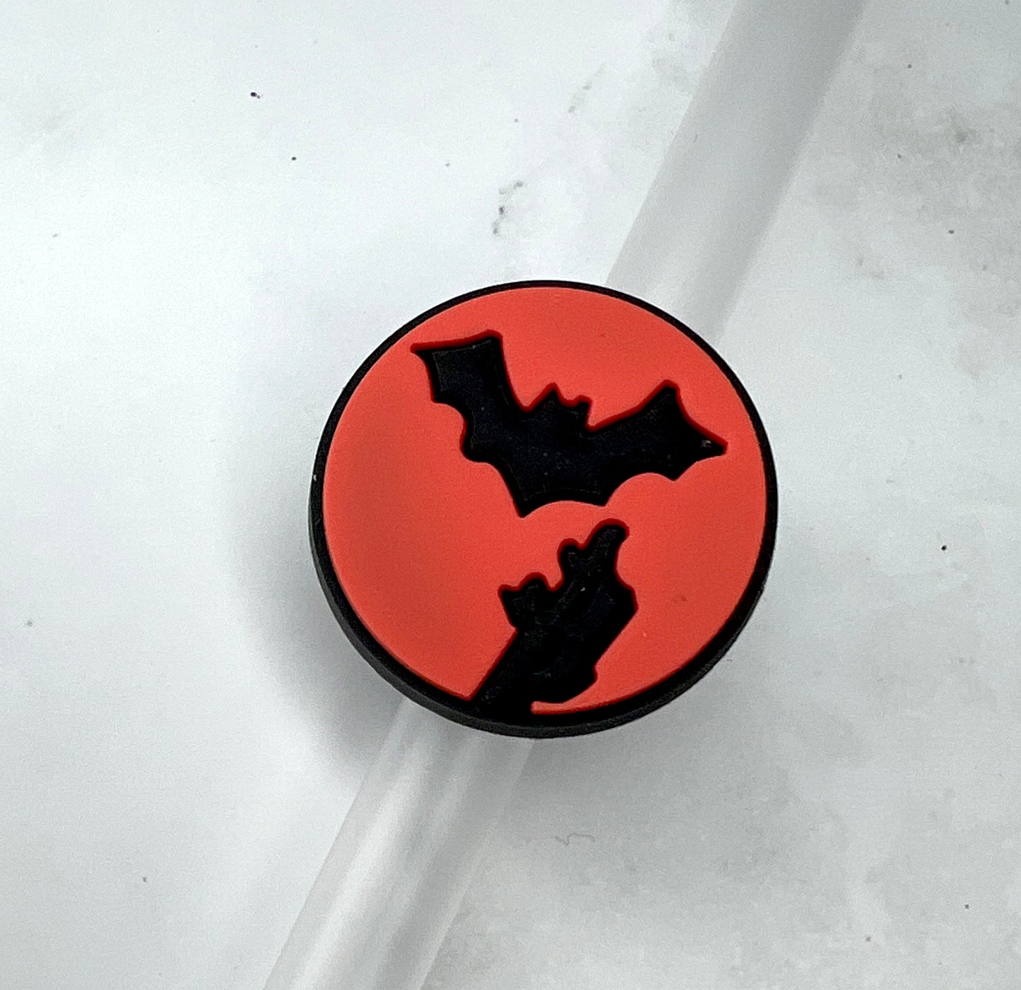 Halloween Moon Bat Straw Charm