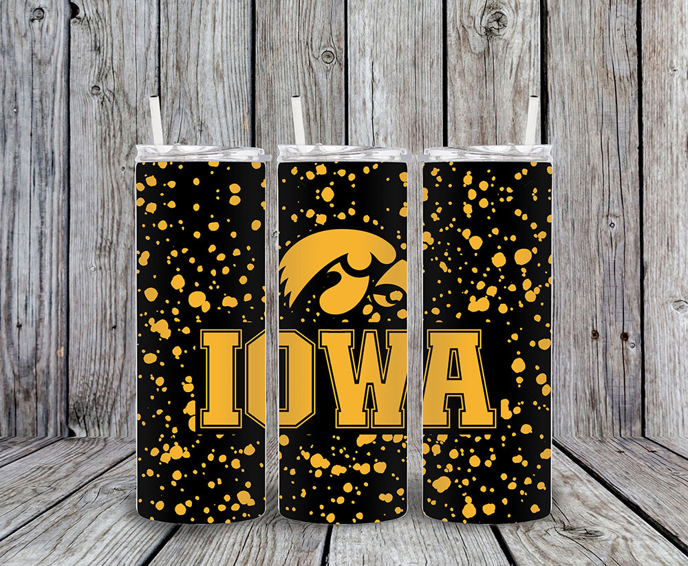 Iowa Splatter 20oz Skinny Tumbler