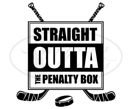 Straight Outta Penalty Box Hockey Sticker