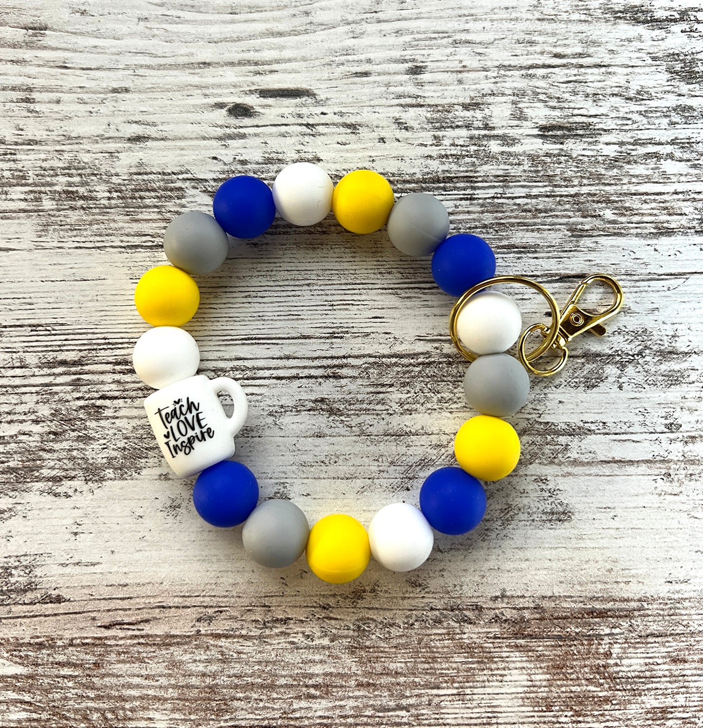 Teacher Coffee Mug Bracelet Keychains