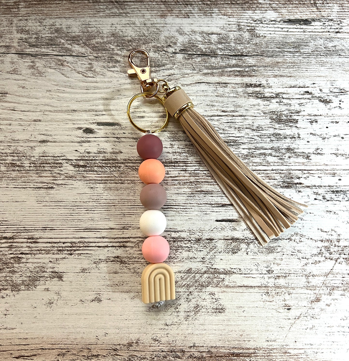 Tan Rainbow Keychains