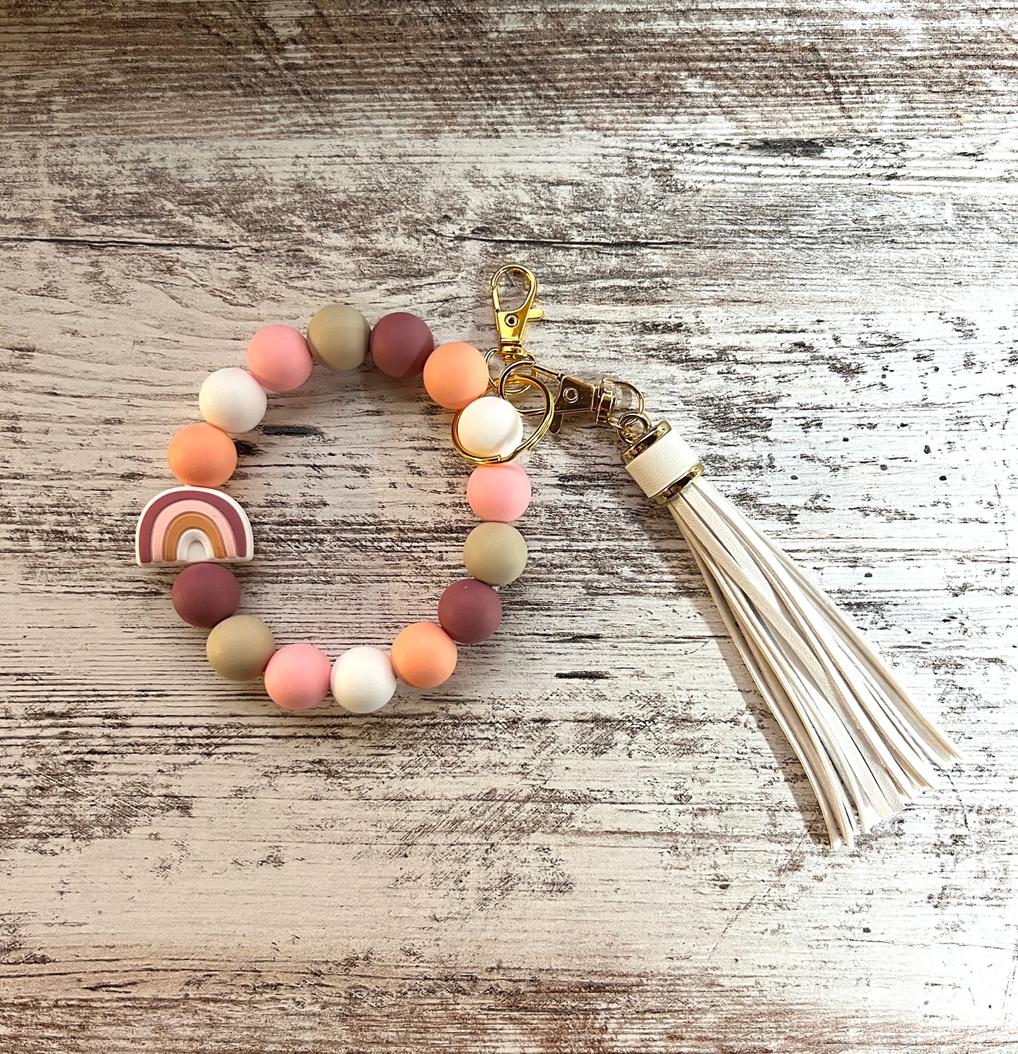 Pink Boho Rainbow Keychains