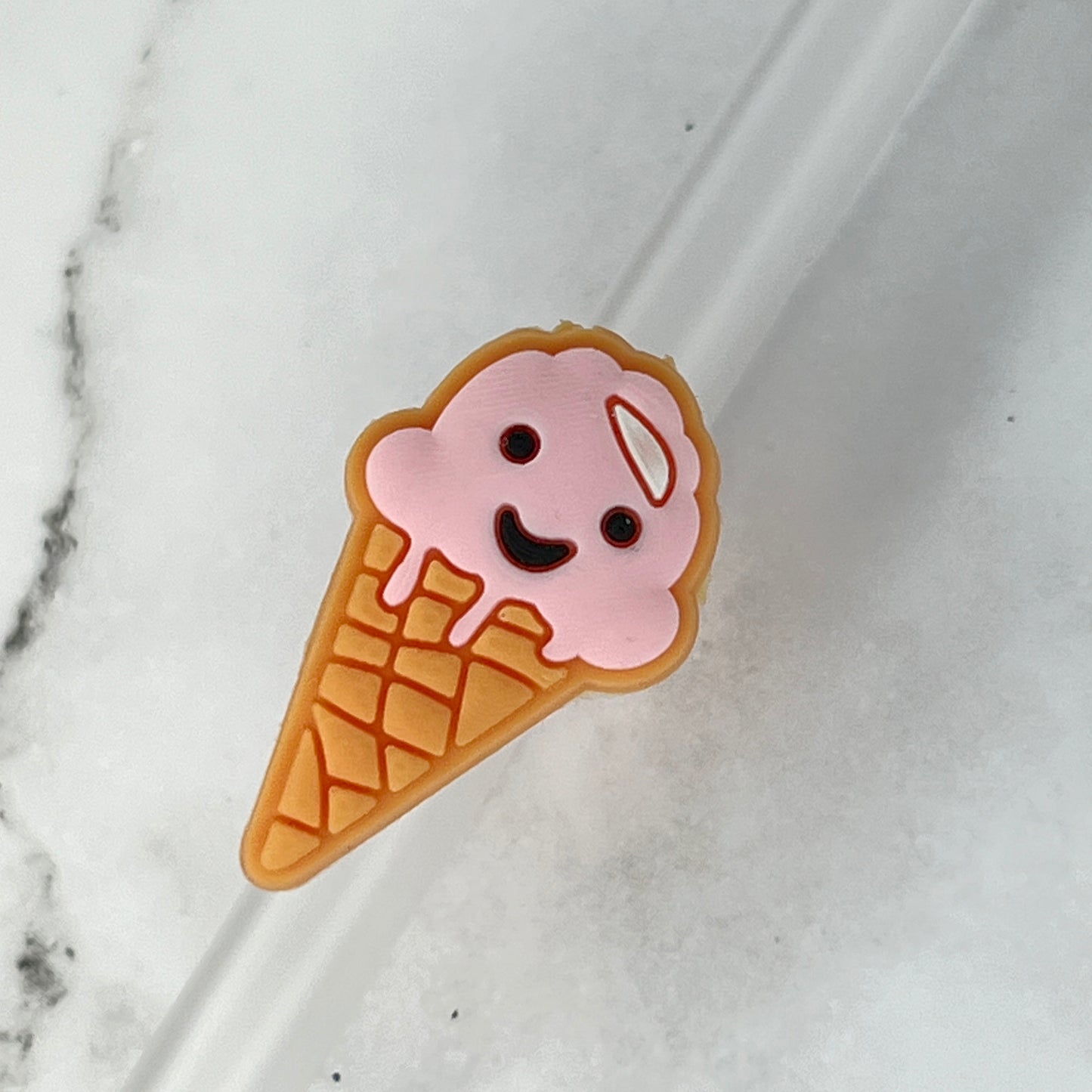 Ice Cream Cone Straw Charm