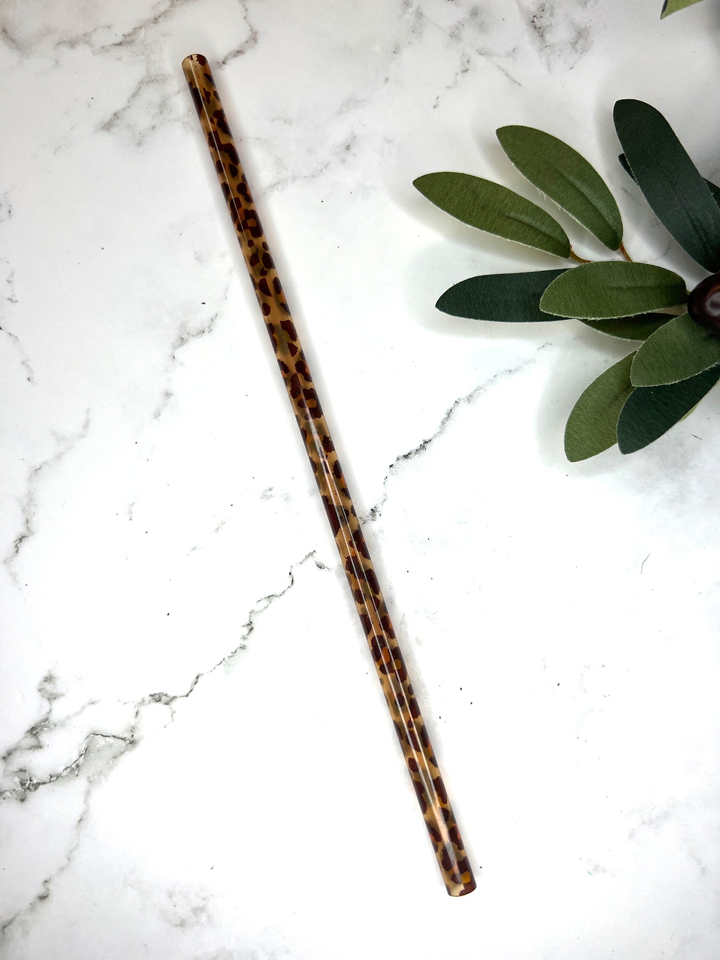 Leopard Print Straw