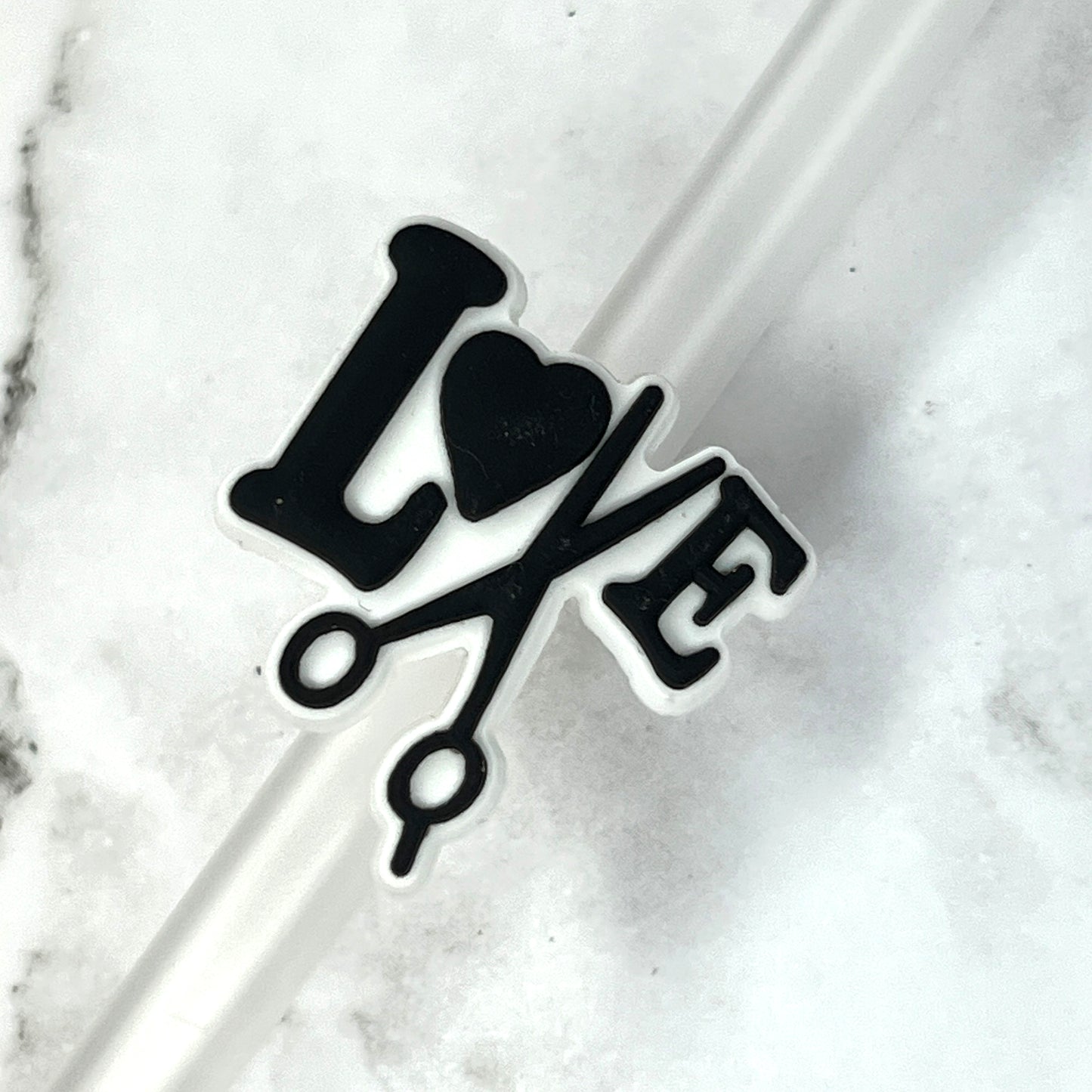 Love Hair Stylist Straw Charm