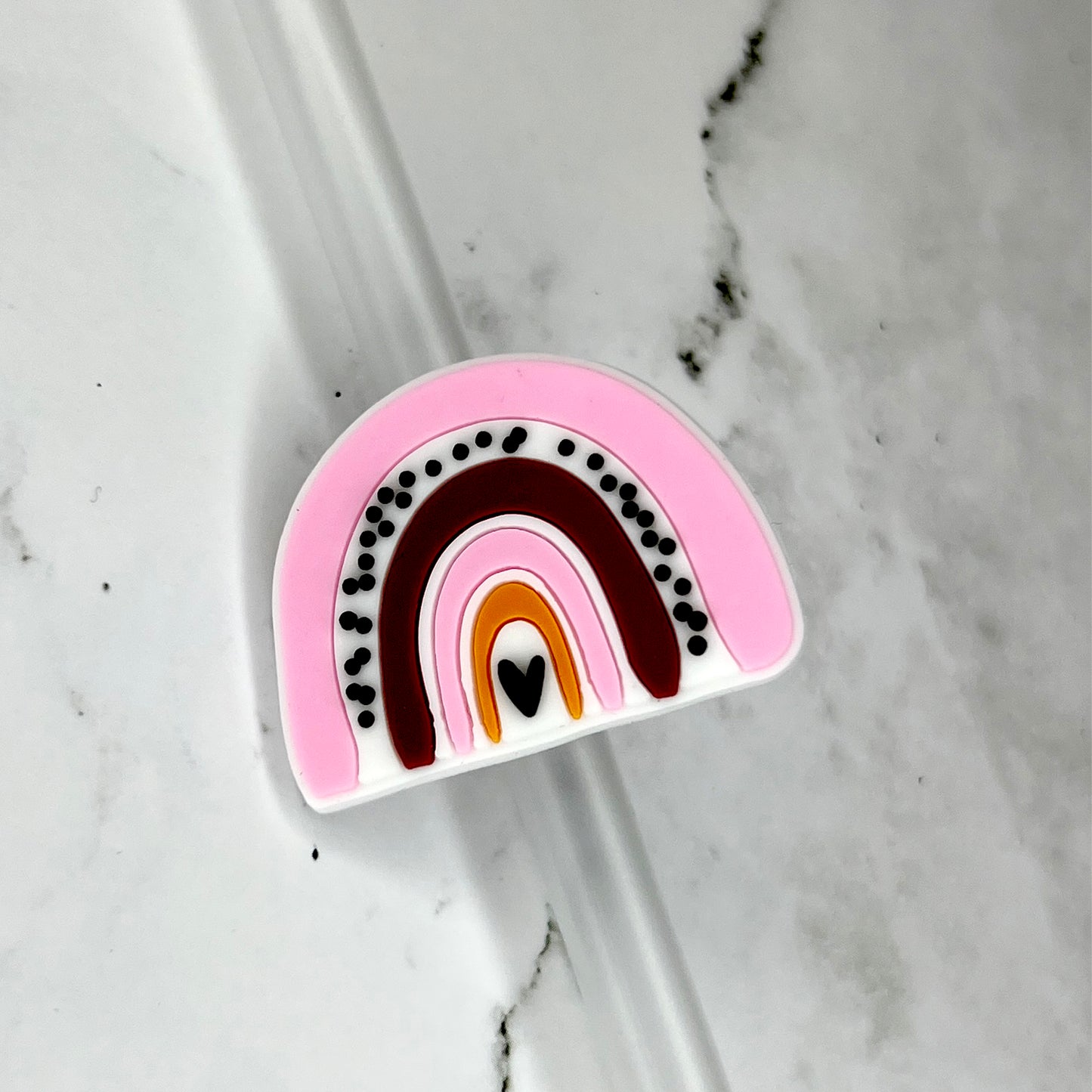 Pink Rainbow Straw Charm