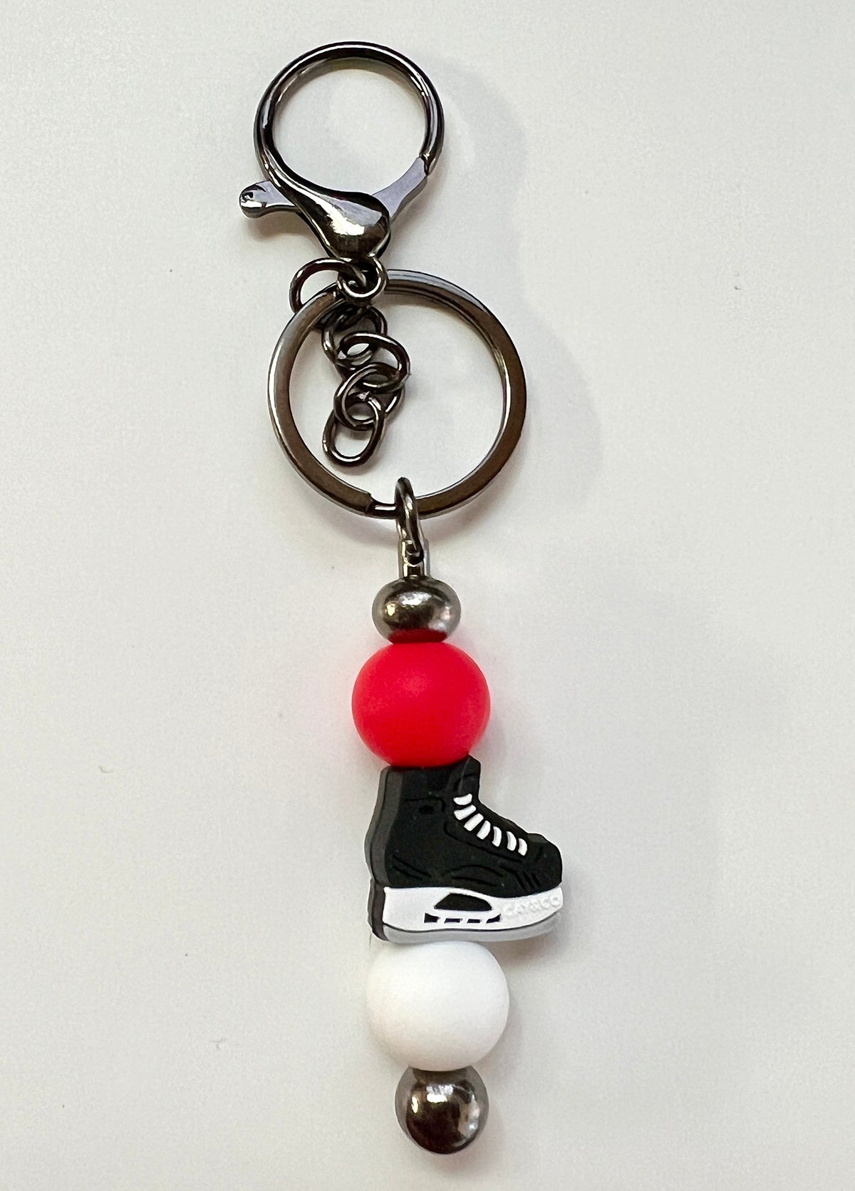 Hockey Skate Silicone Bead Keychains