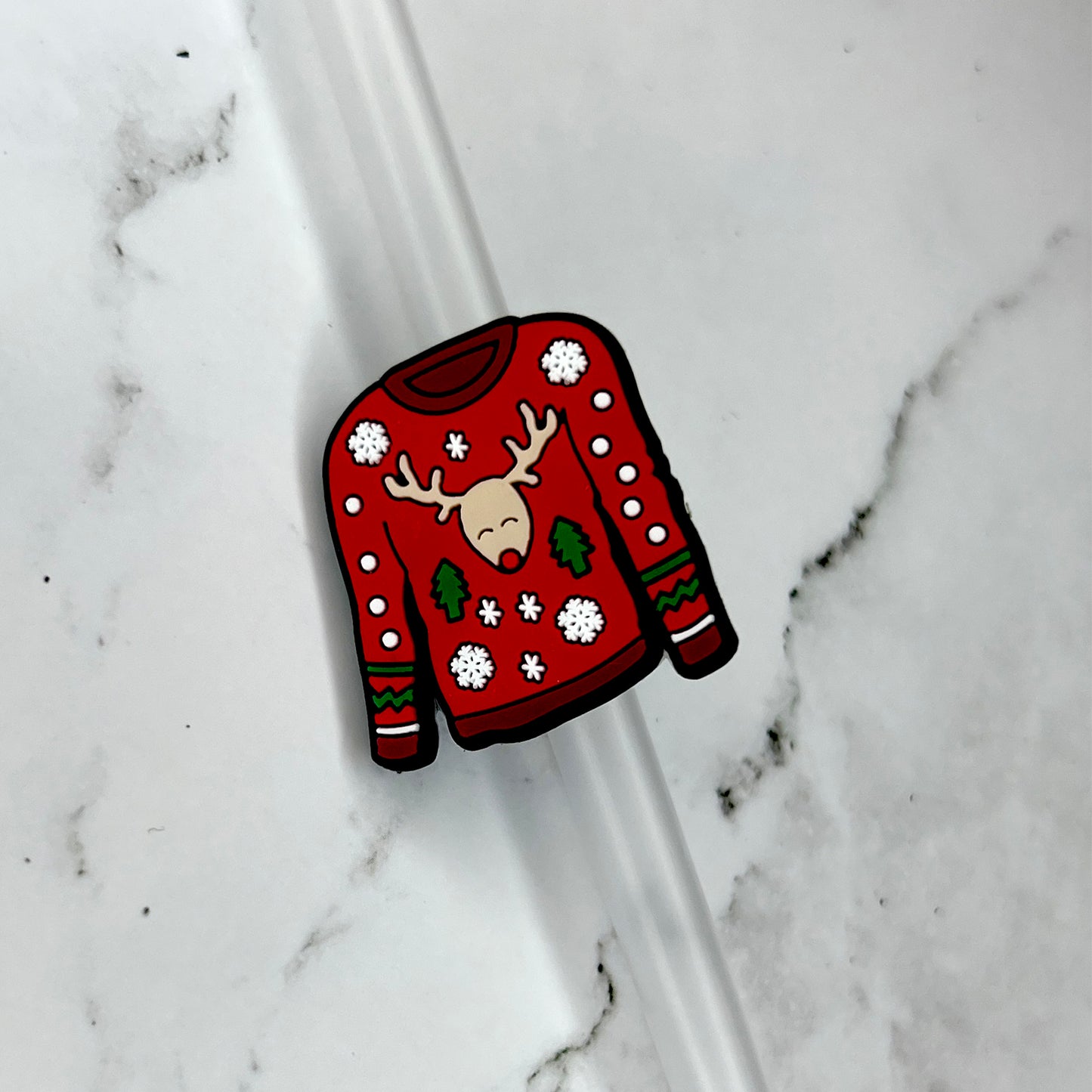 Christmas Sweater Straw Charm