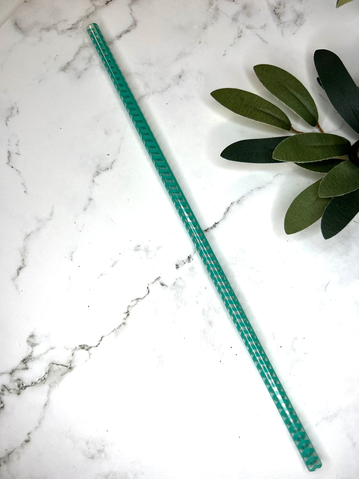 Teal Swirl Straw