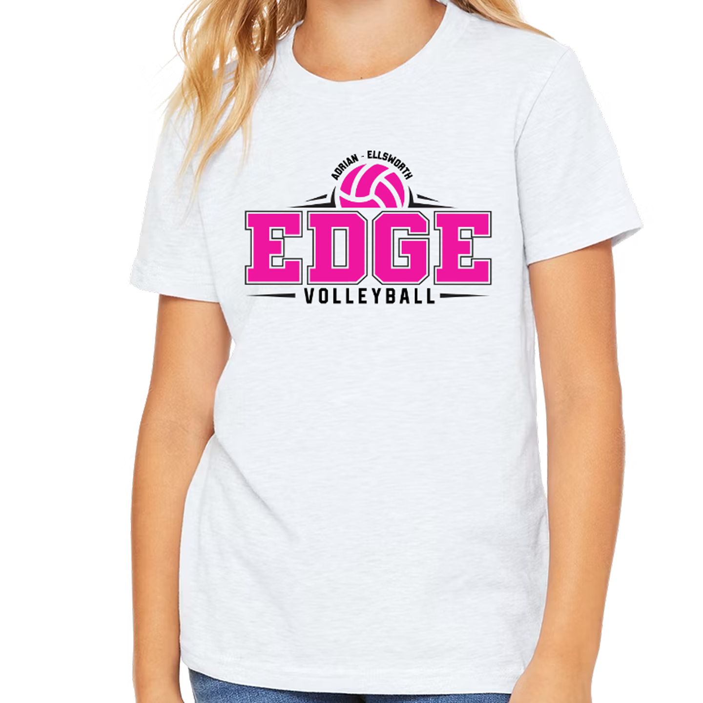 A-E Edge Volleyball YOUTH WHITE T-Shirt