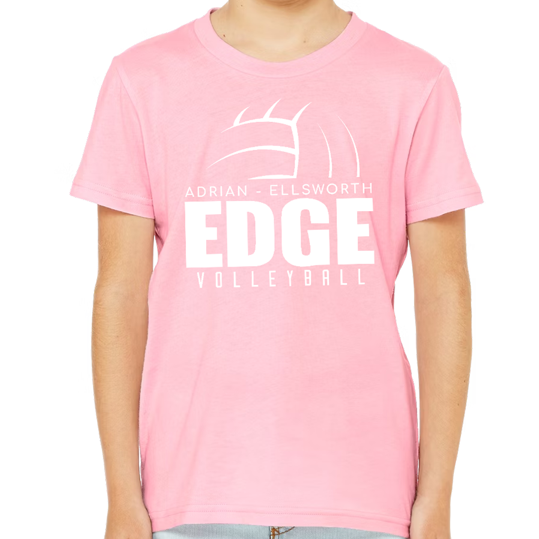 A-E Edge Volleyball YOUTH PALE PINK T-Shirt