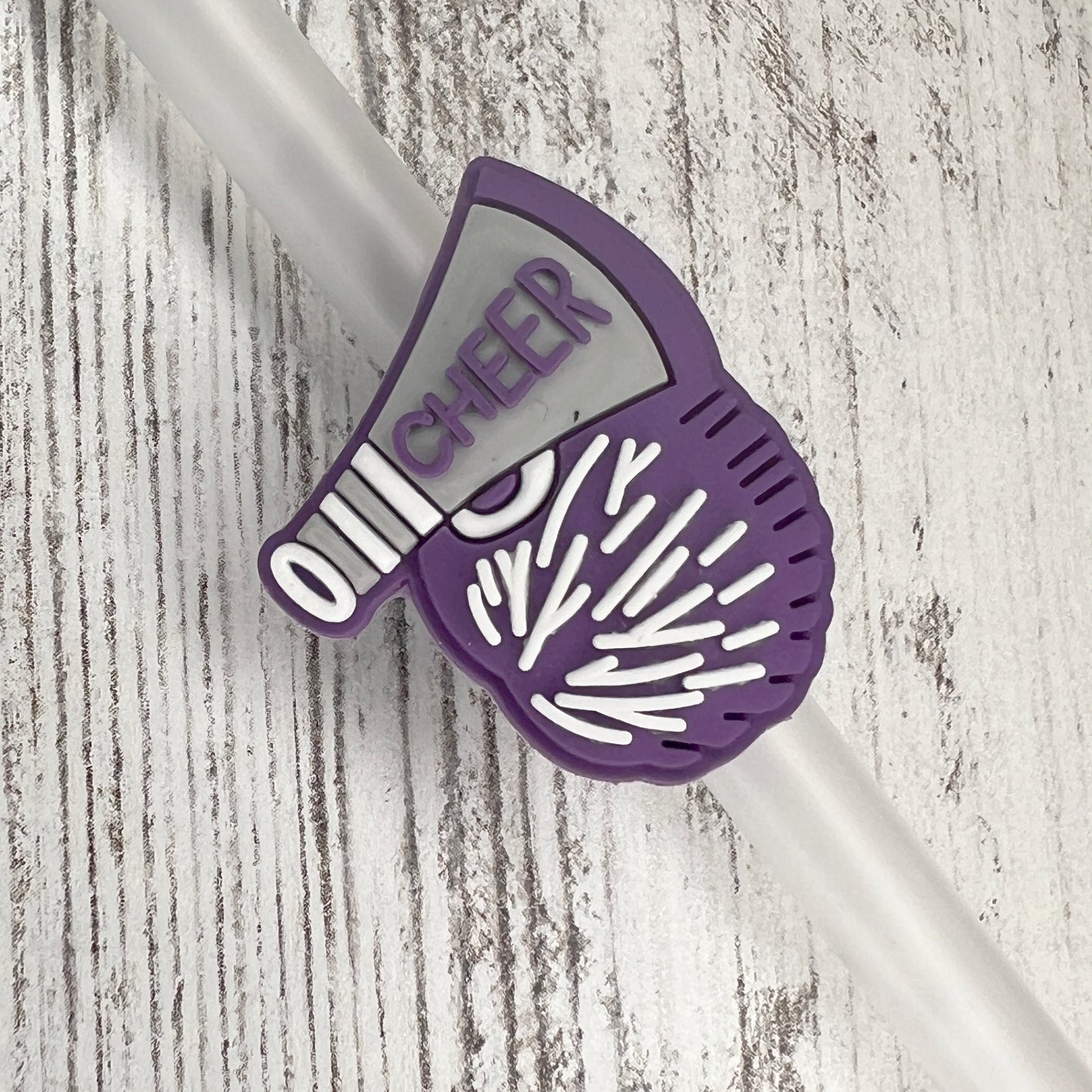 Purple Cheer Straw Charm