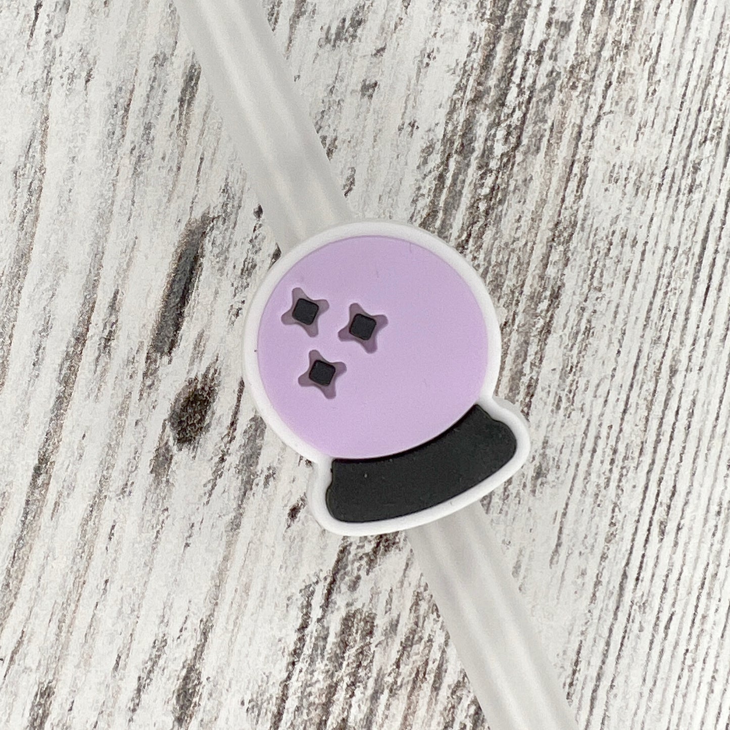 Crystal Ball Straw Charm