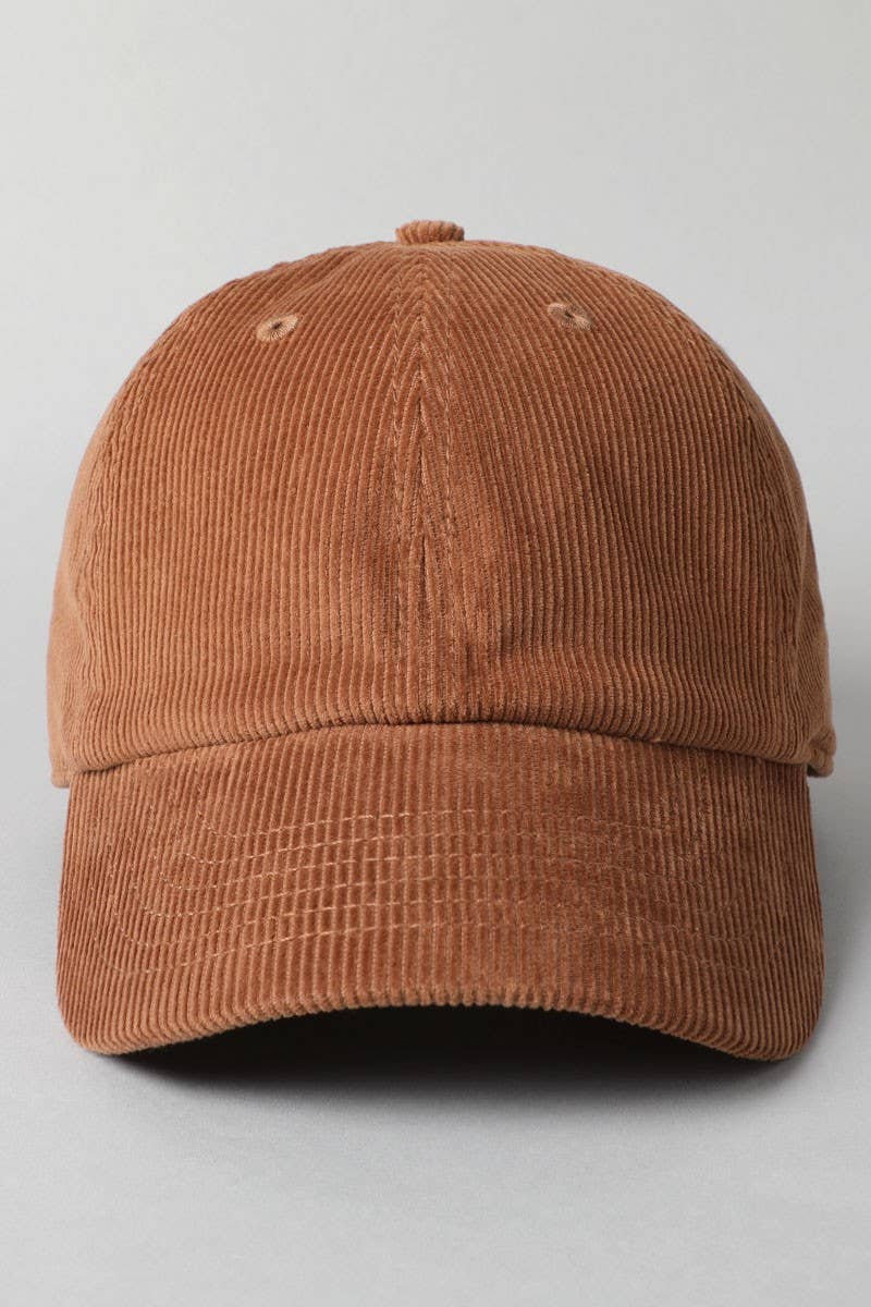 Mocha Corduroy Adjustable Baseball Hat