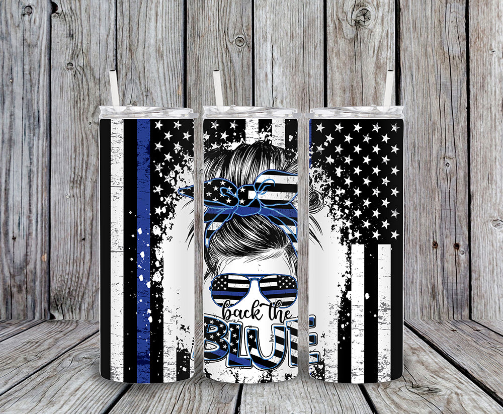 Back the Blue 20oz Skinny Tumbler