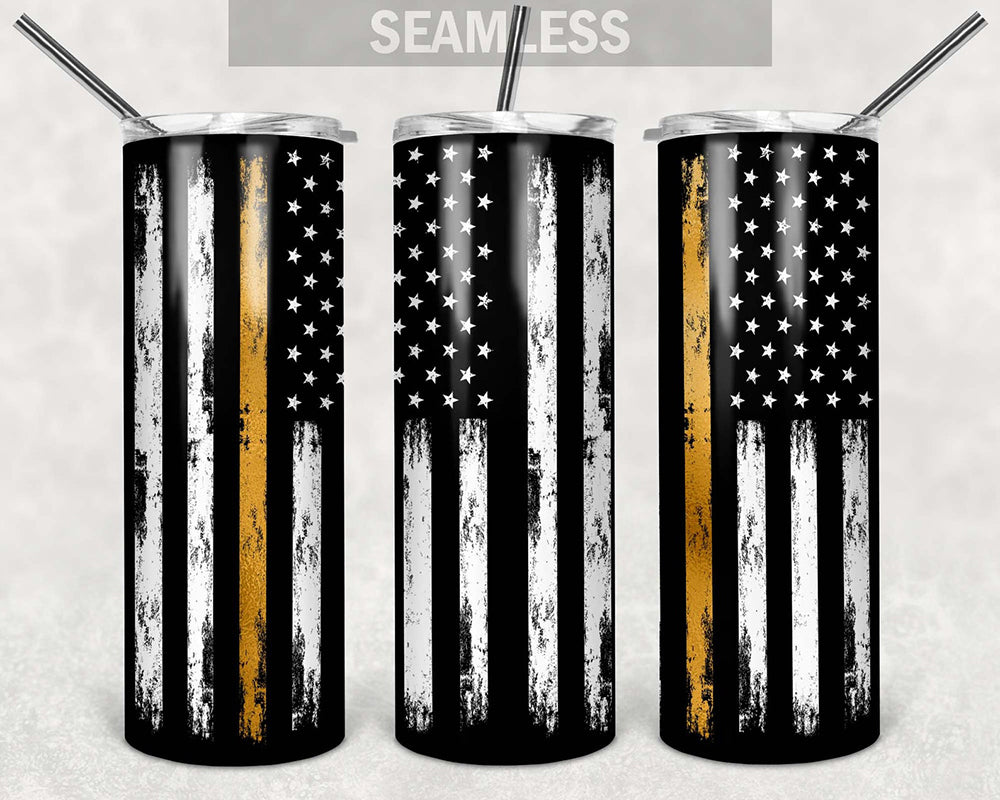 Dispatcher Yellow Line Flag 20oz Skinny Tumbler