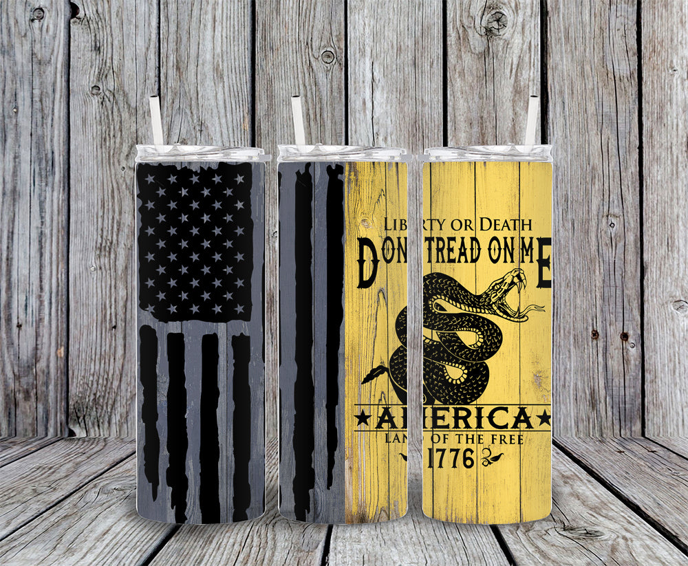 Don't Tread on Me Flag 20oz Skinny Tumbler