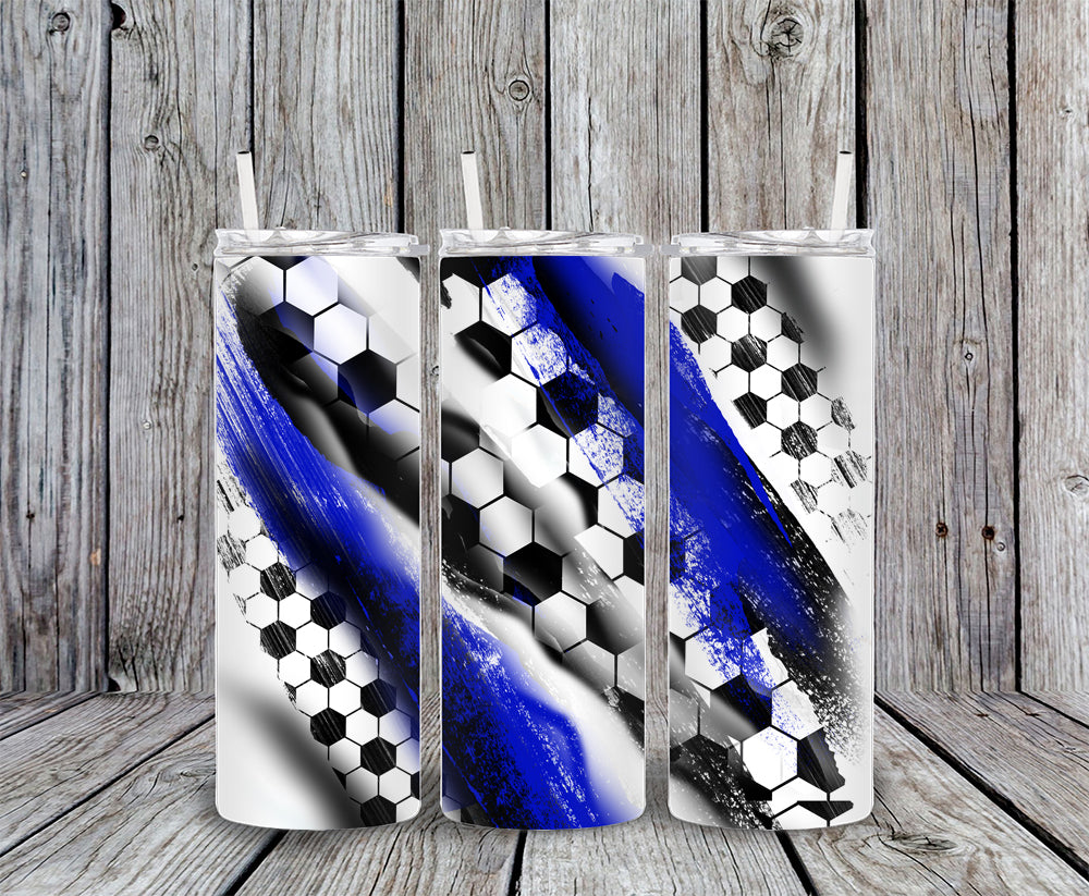 Soccer Blue Milkyway 20oz Skinny Tumbler