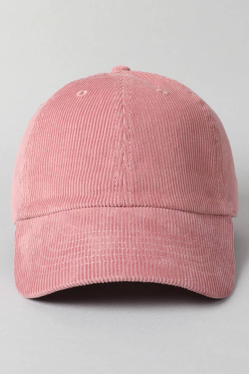 Mauve Corduroy Adjustable Baseball Hat