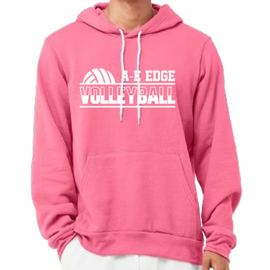 Edge Volleyball ADULT SAFETY PINK Hooded Sweatshirt