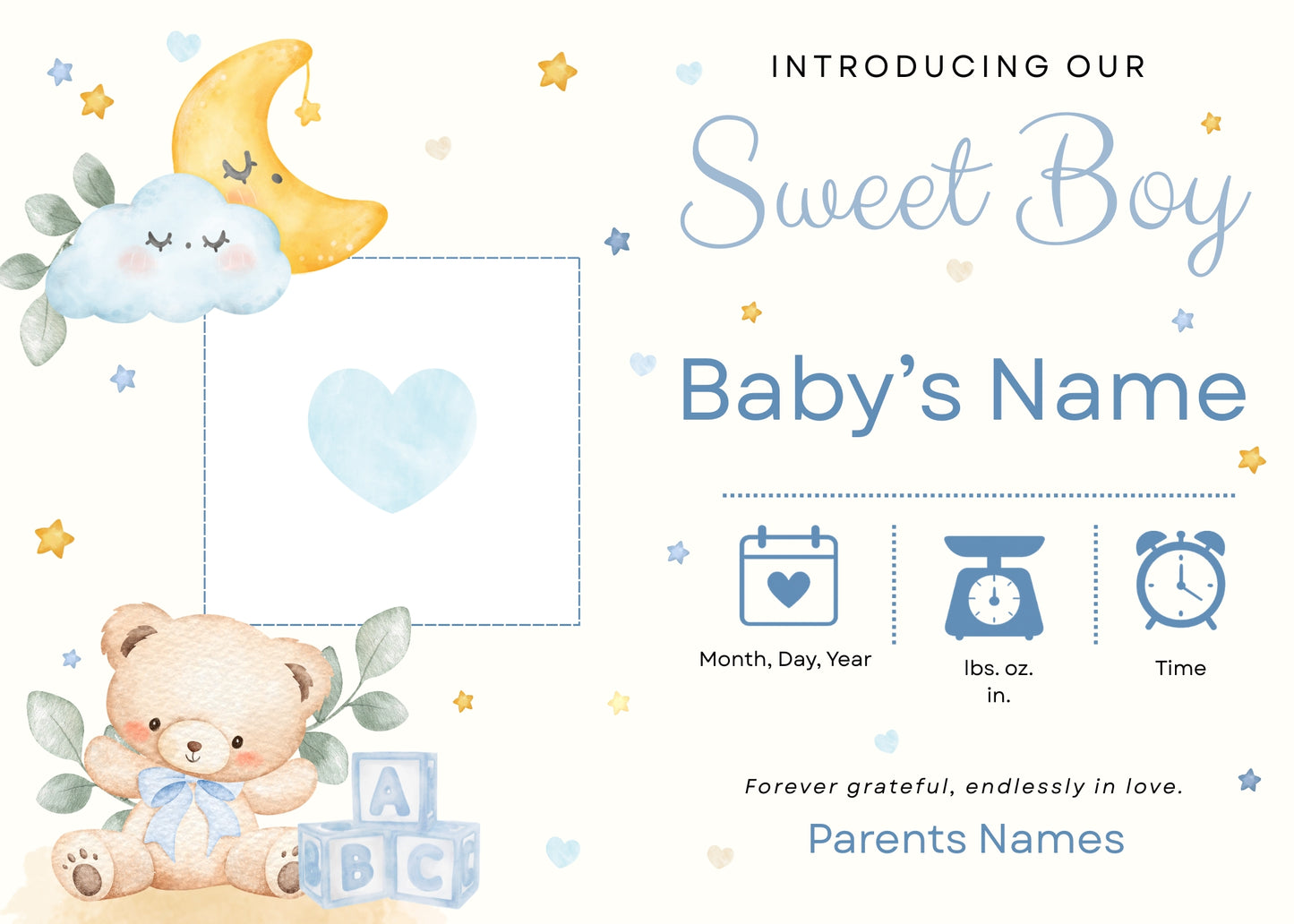 Birth Announcement Magnet Card
