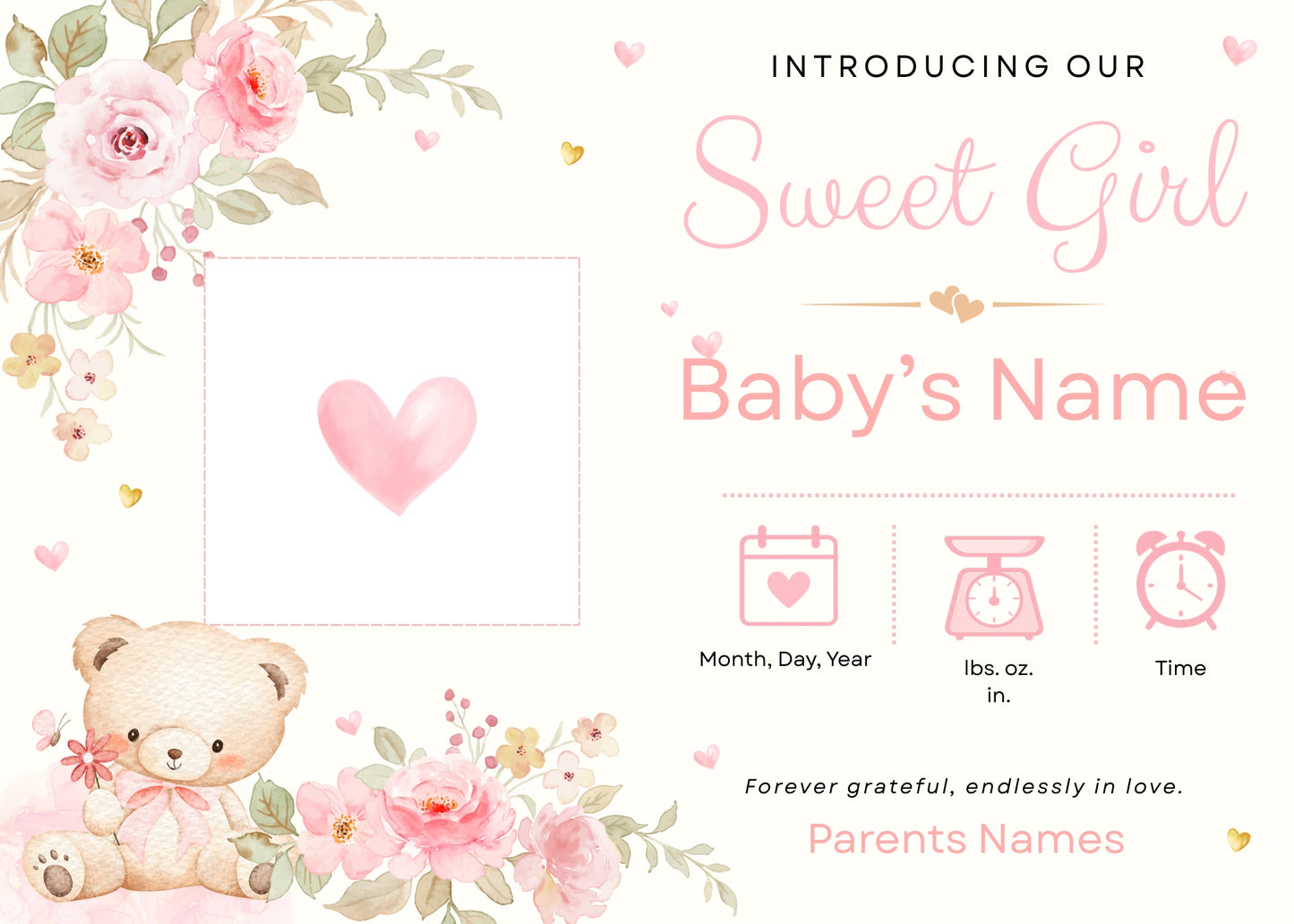 Birth Announcement Magnet Card