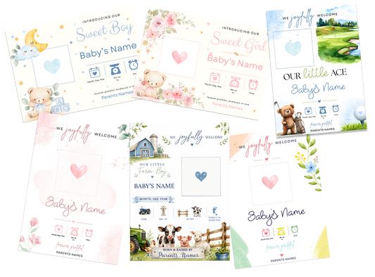 Birth Announcement Magnet Card