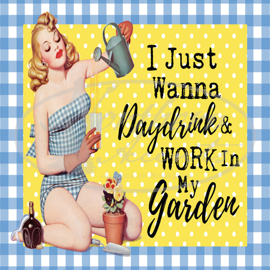 Day Drink Work in Garden Coaster
