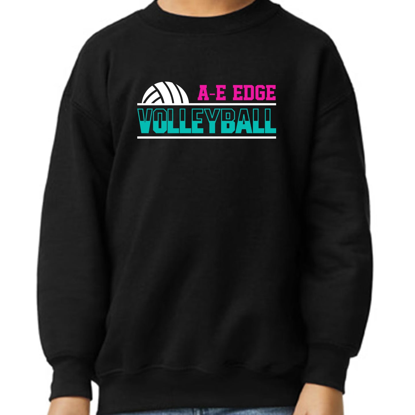 Edge Volleyball YOUTH BLACK Crewneck Sweatshirt