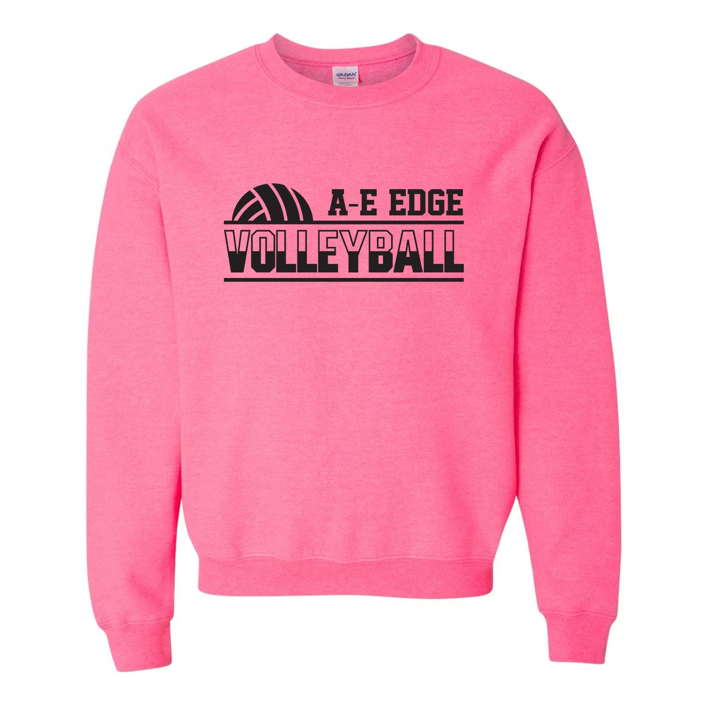 Edge Volleyball ADULT SAFETY PINK Crewneck Sweatshirt