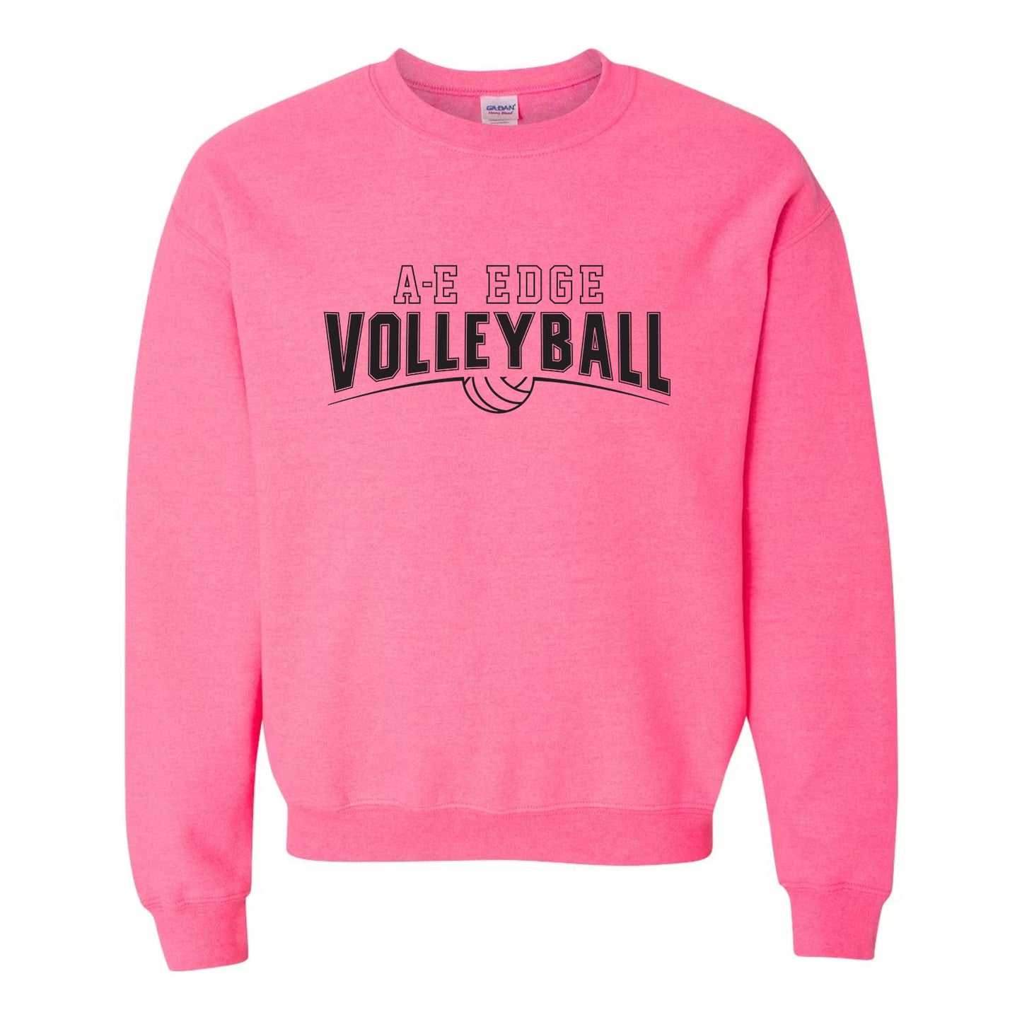 Edge Volleyball ADULT SAFETY PINK Crewneck Sweatshirt