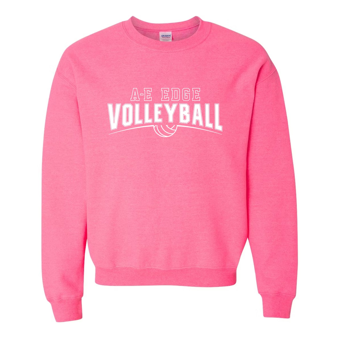 Edge Volleyball ADULT SAFETY PINK Crewneck Sweatshirt
