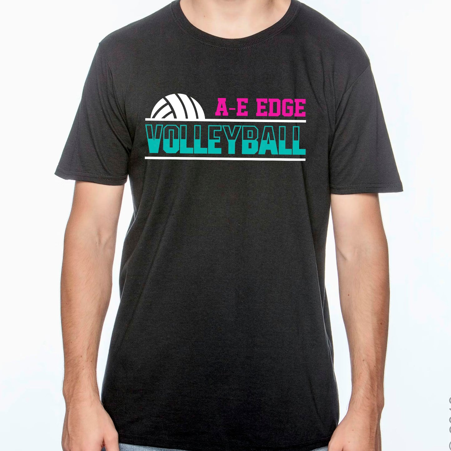 Edge Volleyball ADULT BLACK T-Shirt