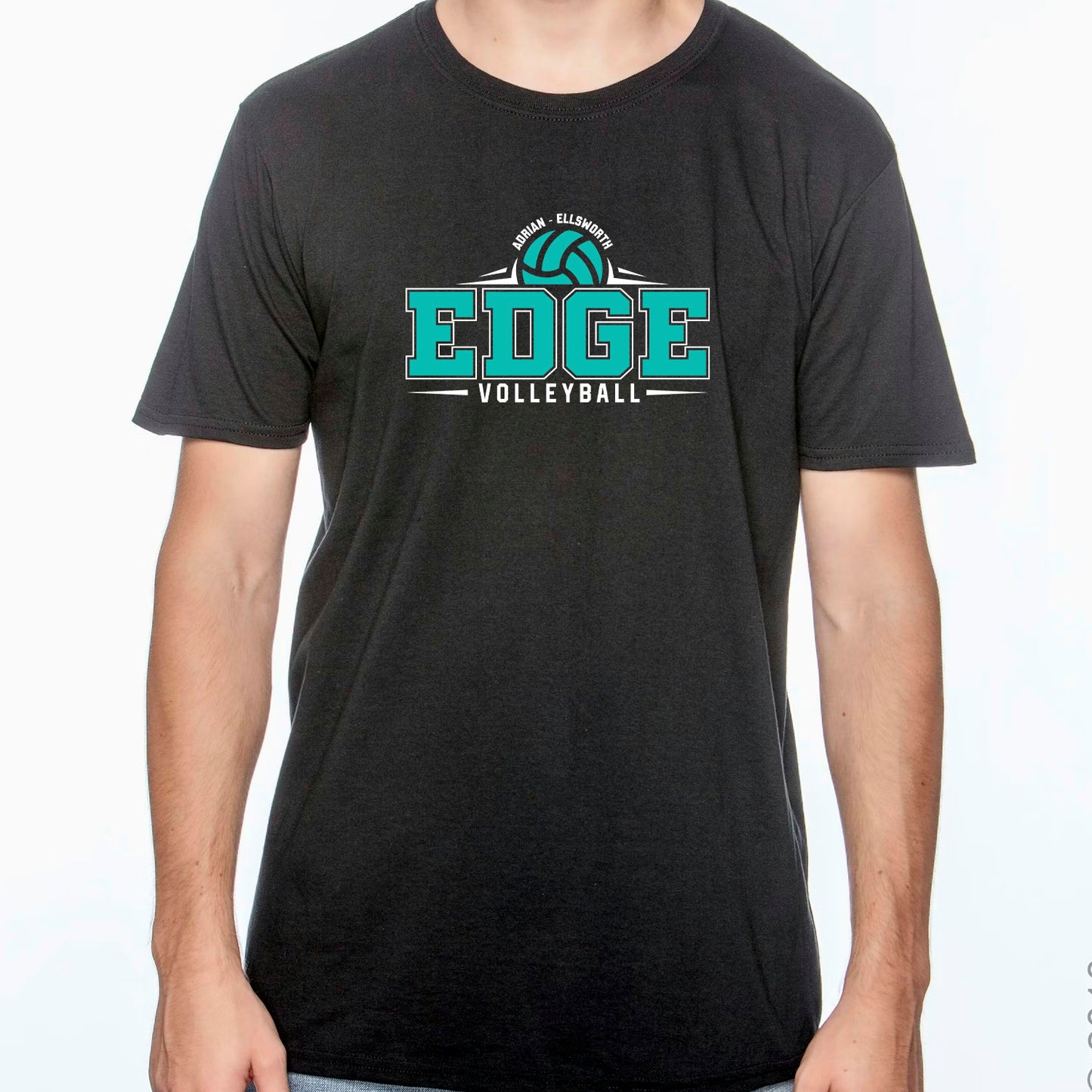 Edge Volleyball ADULT BLACK T-Shirt