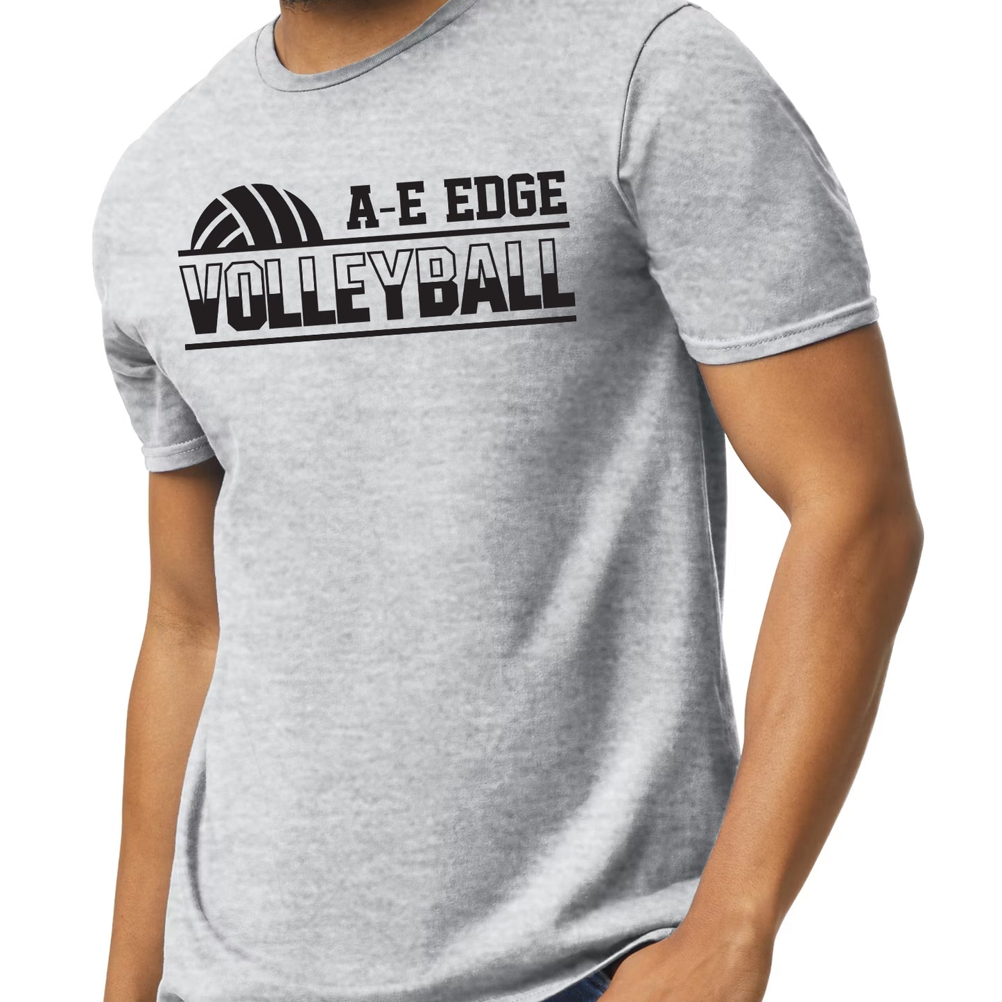Edge Volleyball ADULT SPORT GRAY T-Shirt