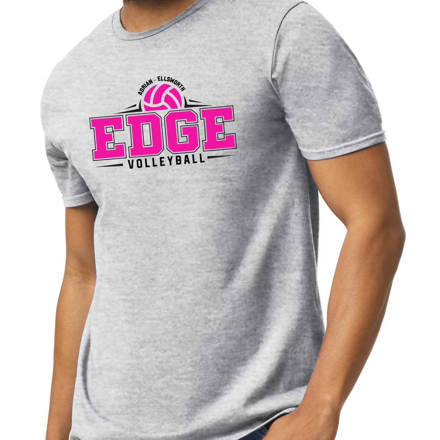 Edge Volleyball ADULT SPORT GRAY T-Shirt