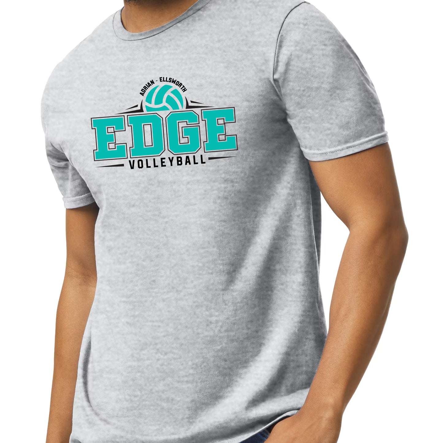 Edge Volleyball ADULT SPORT GRAY T-Shirt