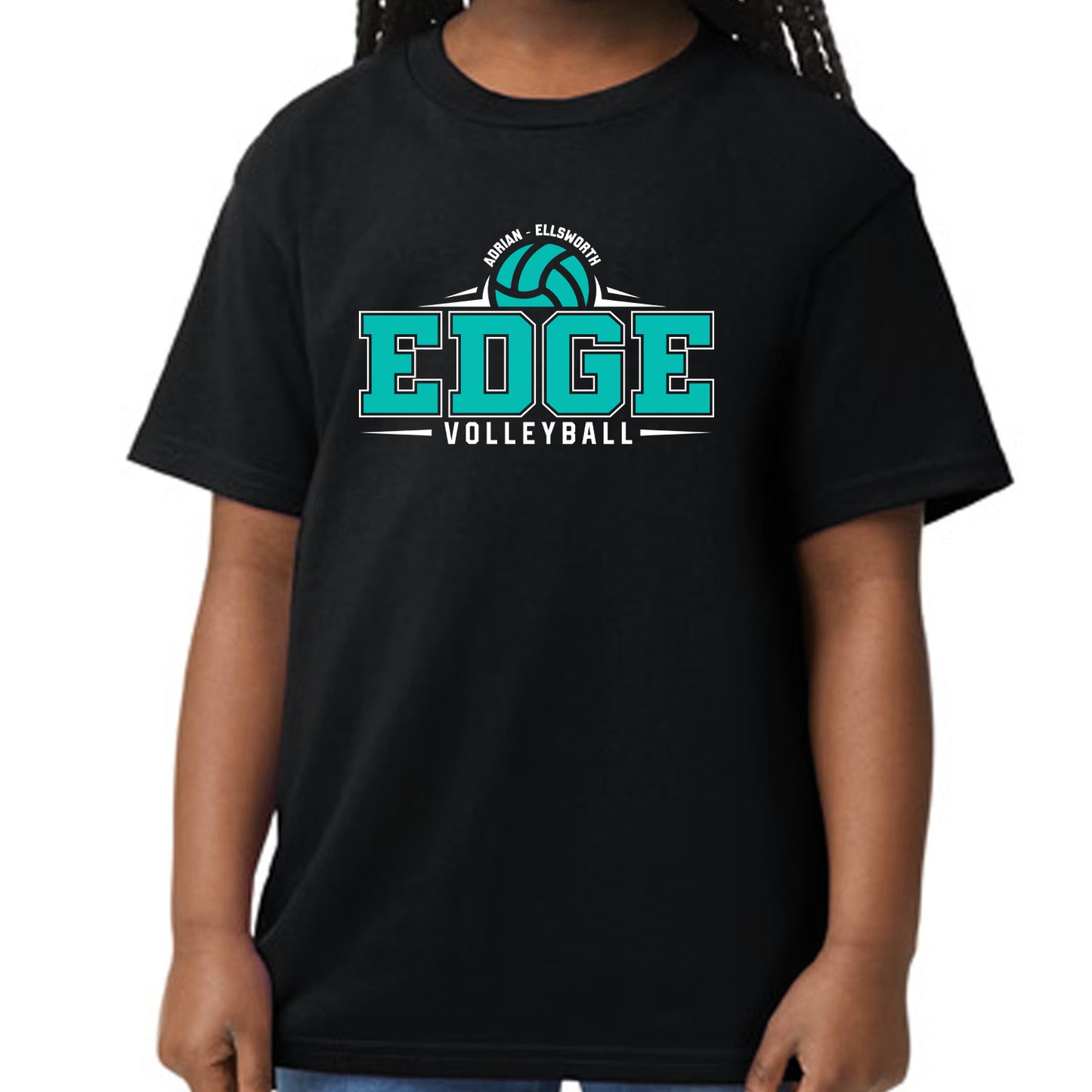Edge Volleyball YOUTH BLACK T-Shirt