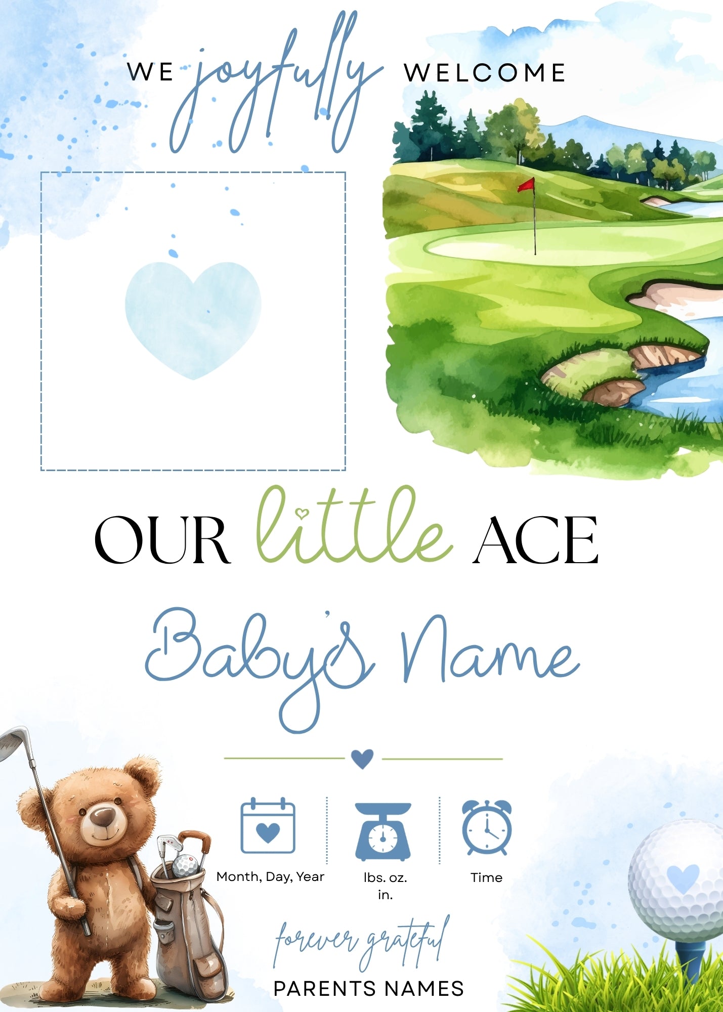Birth Announcement Magnet Card