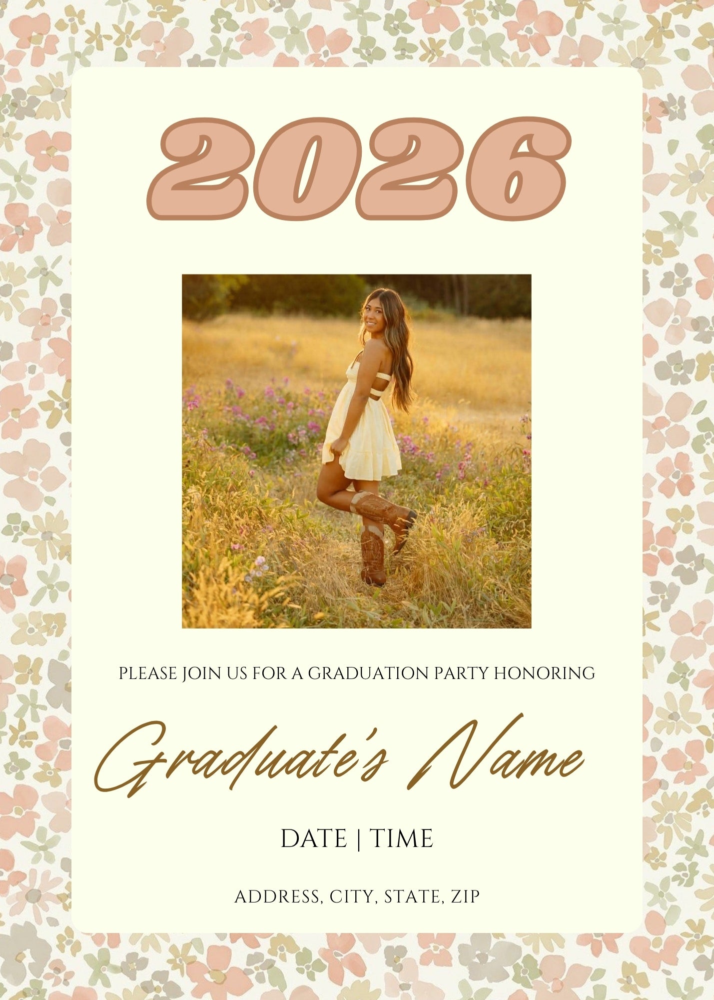 Graduation Announcement Magnet Card